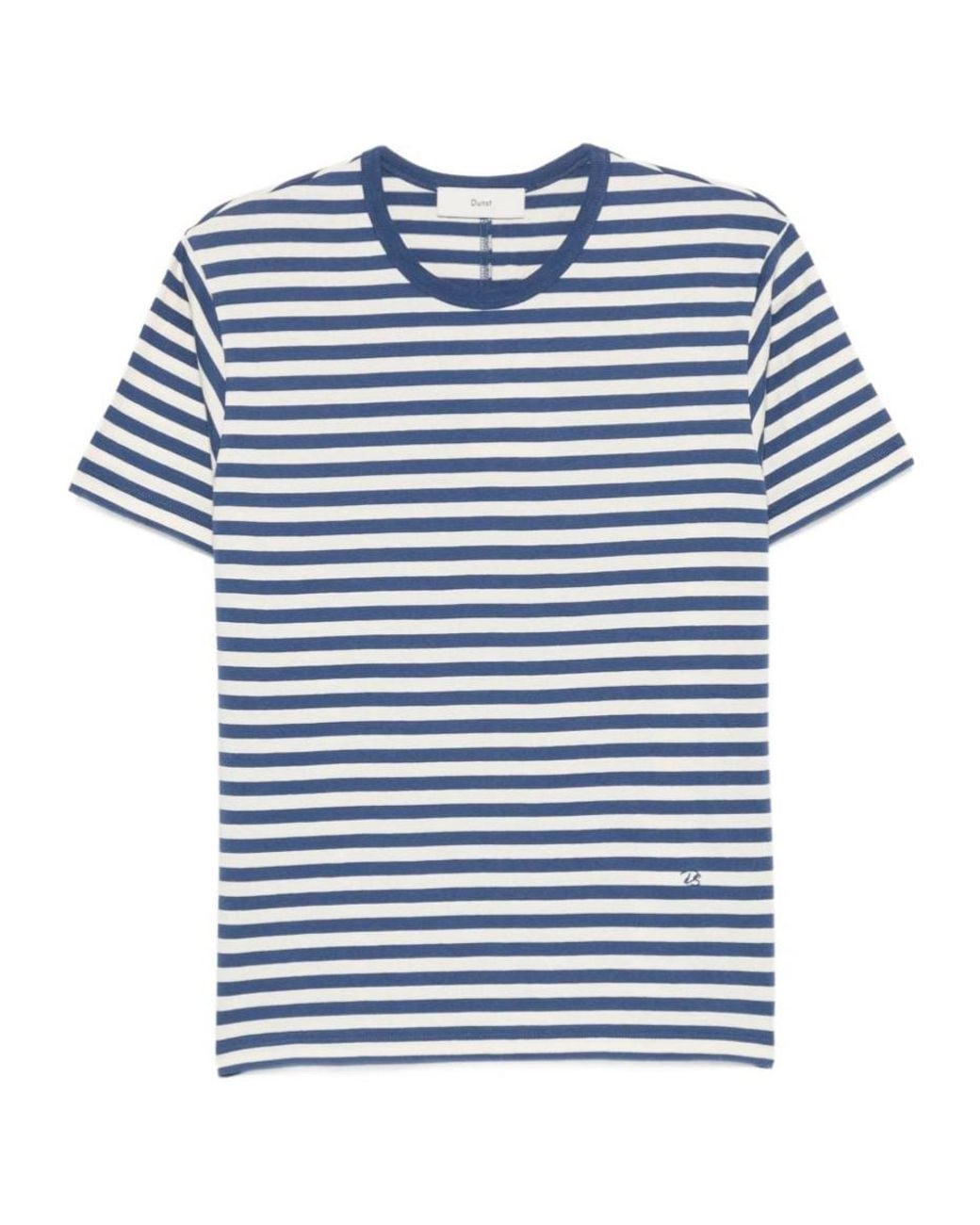DUNST Blue Striped Cotton T-Shirt