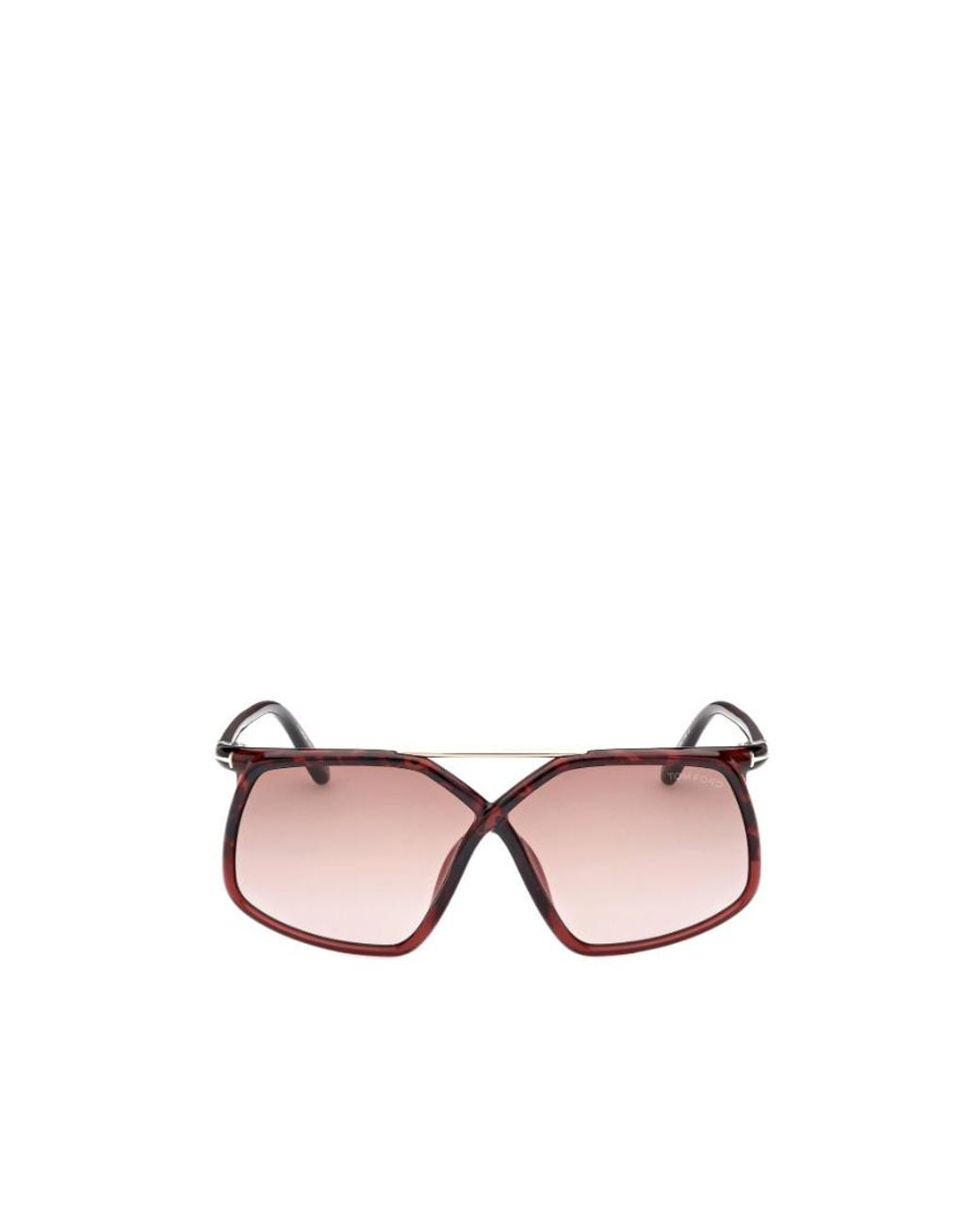 Tom Ford Pink Tortoiseshell-Detail Oversized-Frame Sunglasses