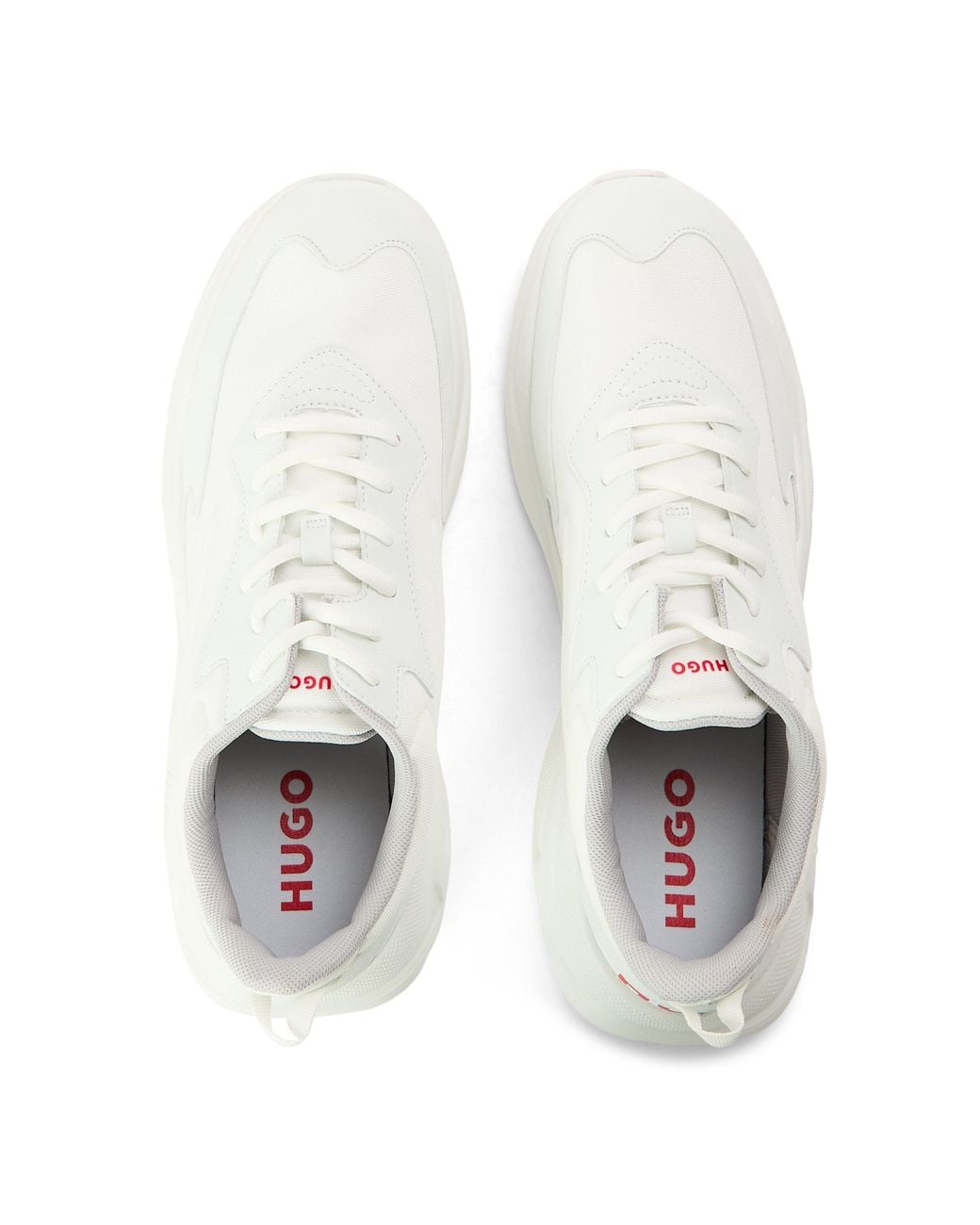 Boss White Laceup Sneakers for men