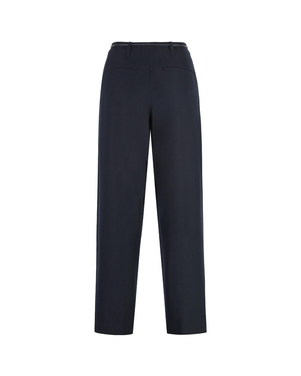 Yves Salomon Blue Cropped Belted Pants