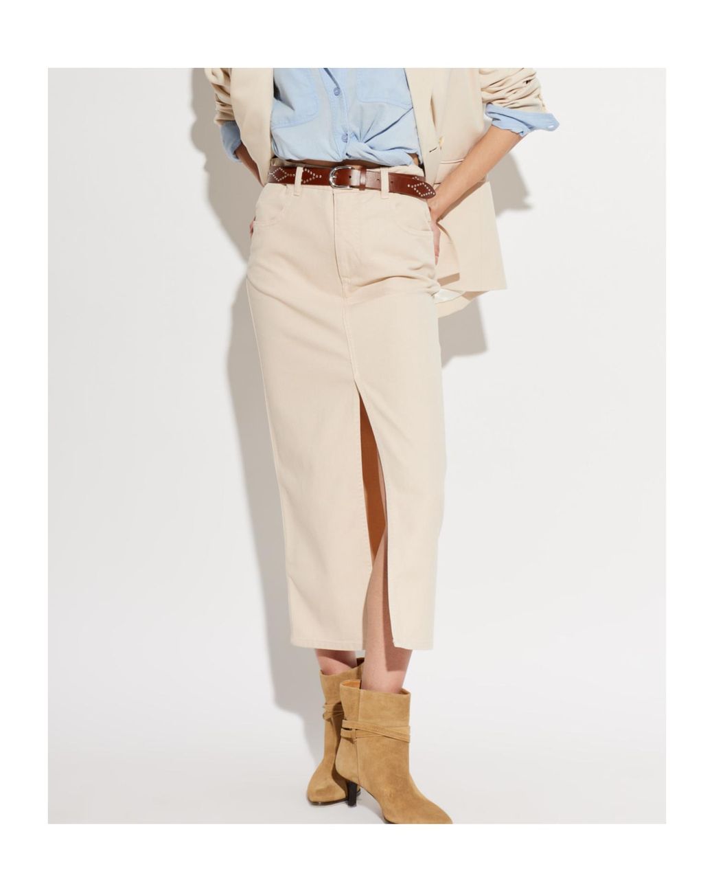 Isabel Marant White 'Faharia' Denim Skirt