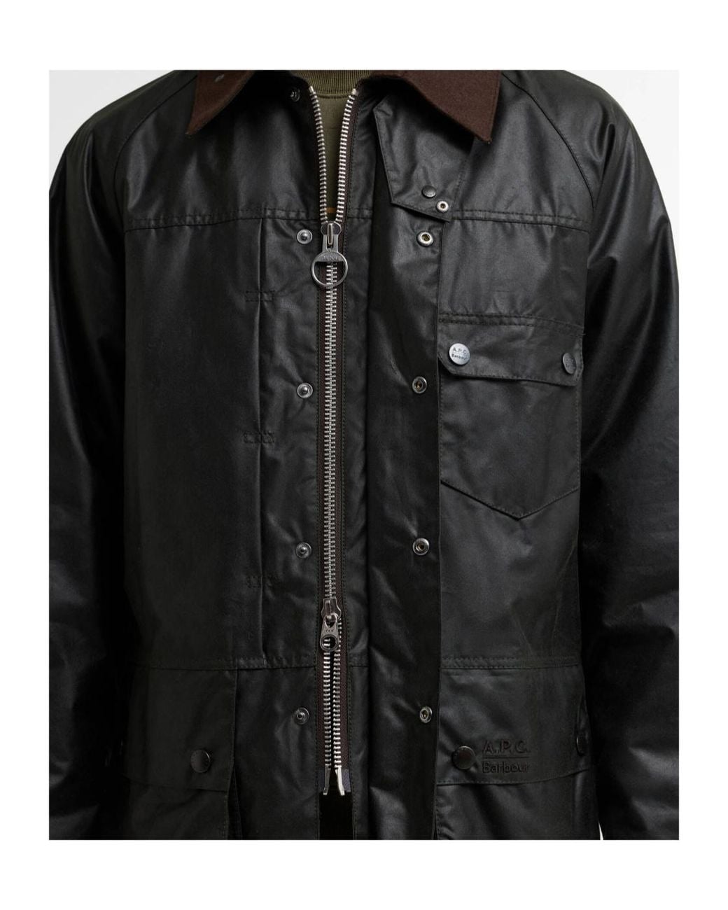 Barbour Black X A.P.C. Beaufort Waxed Jacket for men