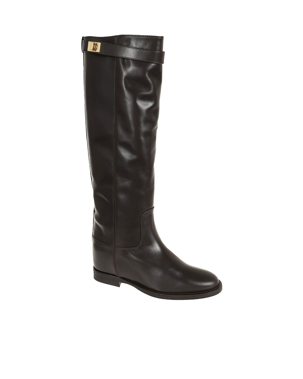 Via Roma 15 Black Buckle Detailed Round Toe Boots