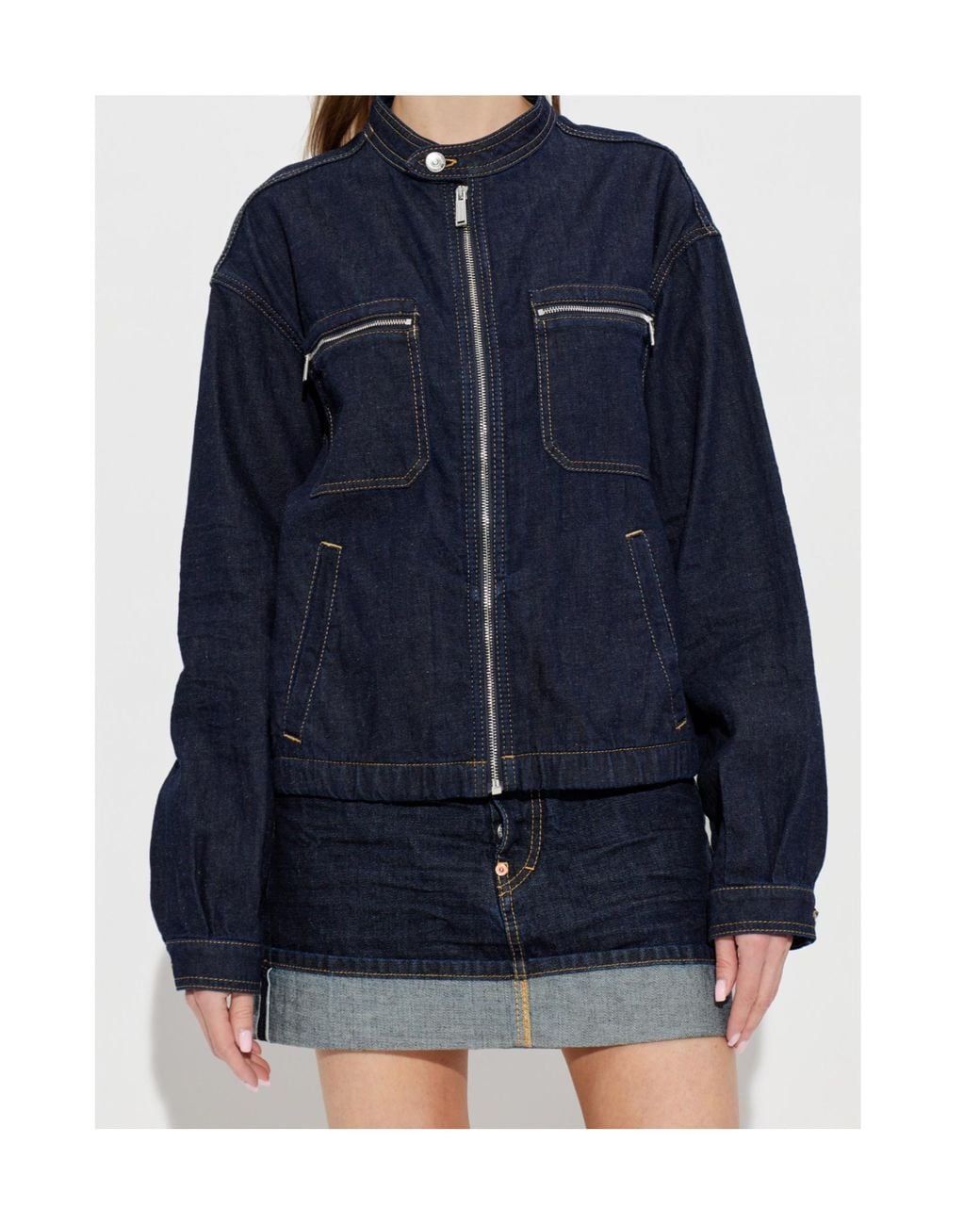 DSquared² Blue Zipped Denim Jacket