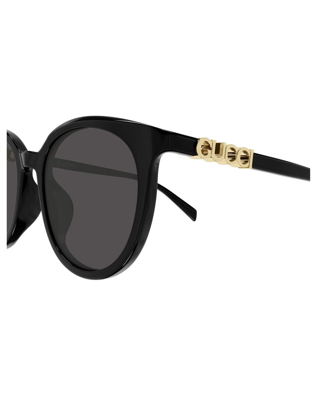 Gucci Black Round-Oval Panthos Sunglasses