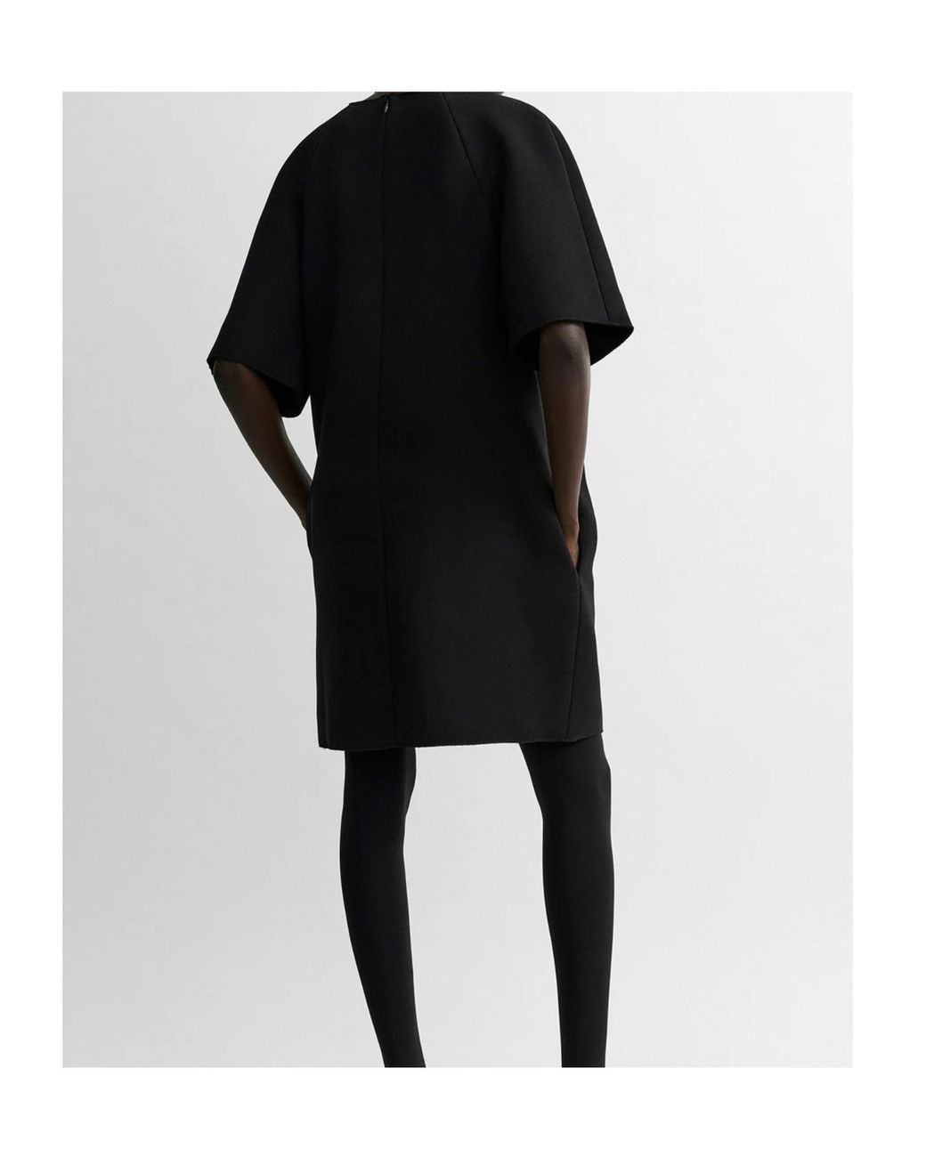 Totême Black Raglan-Sleeve Shift Mini Dress