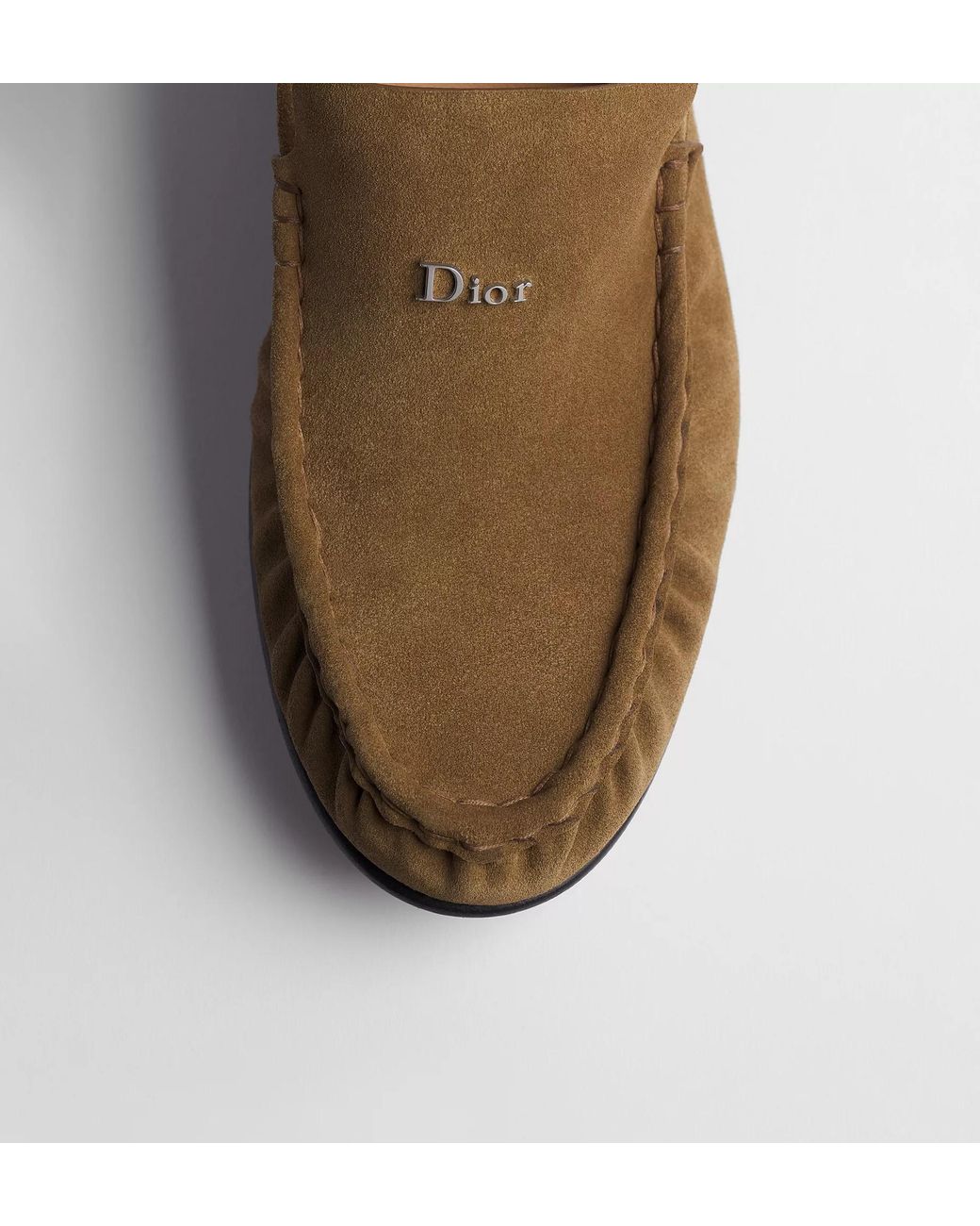 Dior Brown Homme Ruched Moc Toe Loafers for men