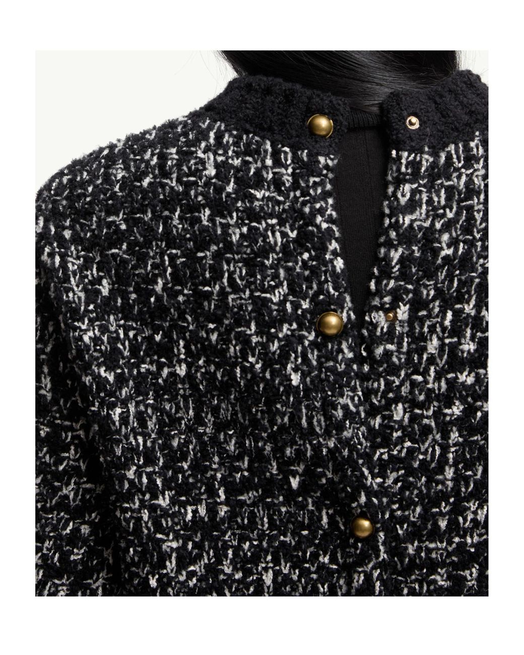 Moncler Black Fringe-Trim Wool Blend Sweater