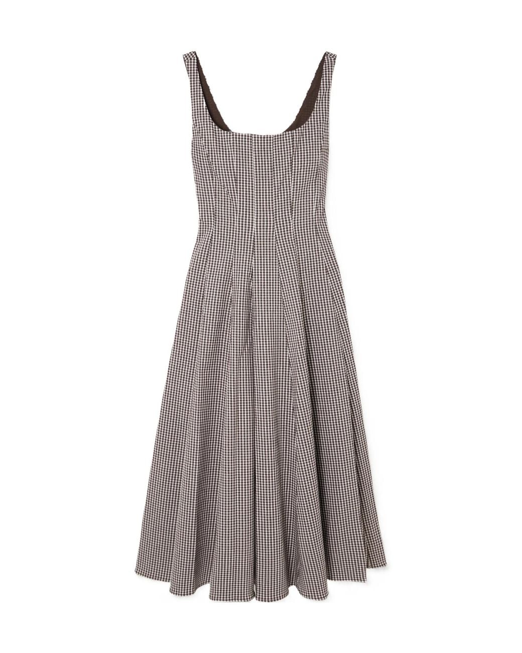 Staud Gray Plaid Dress