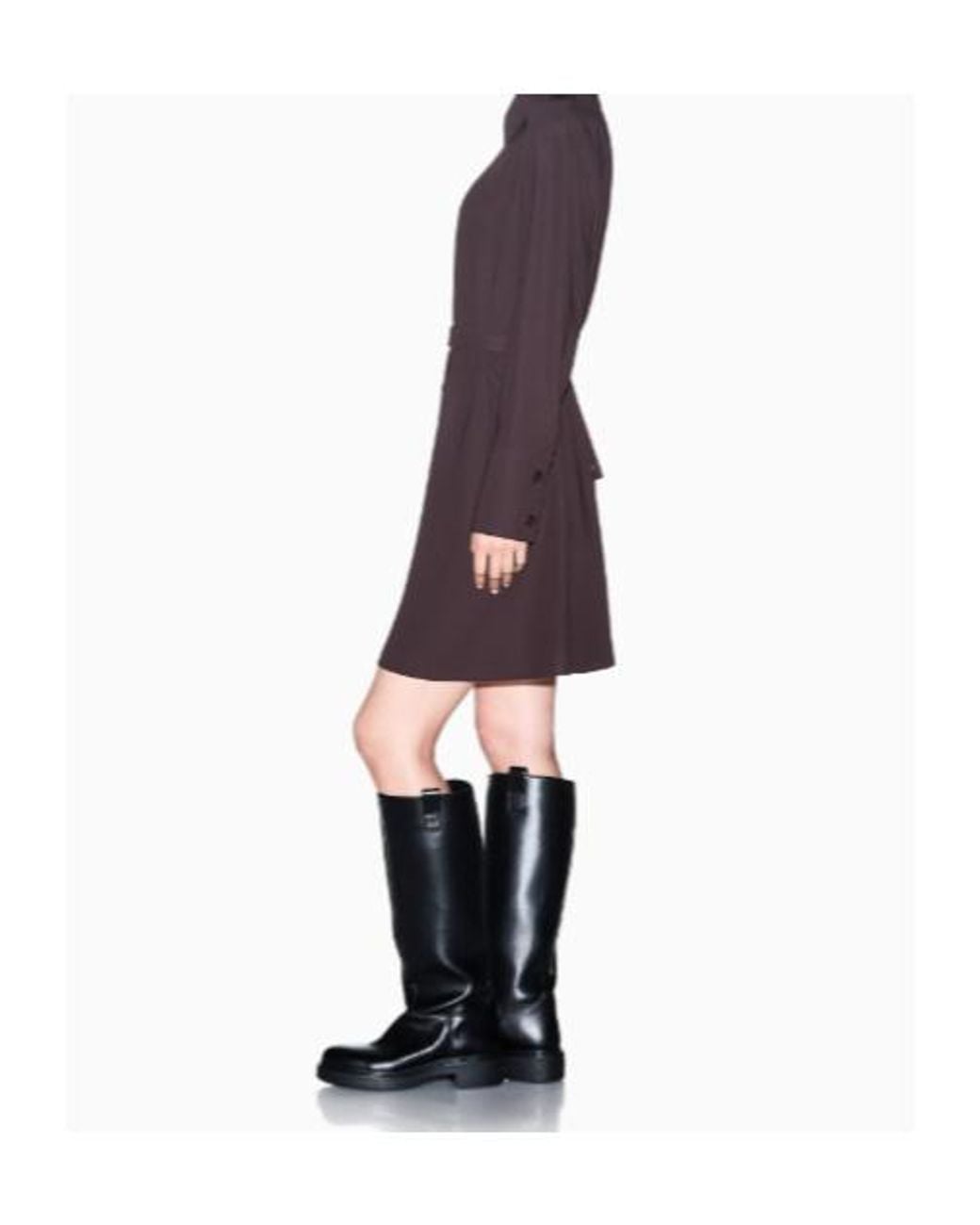 ARMANI EXCHANGE Purple Belted Epaulette Shirt Mini Dress