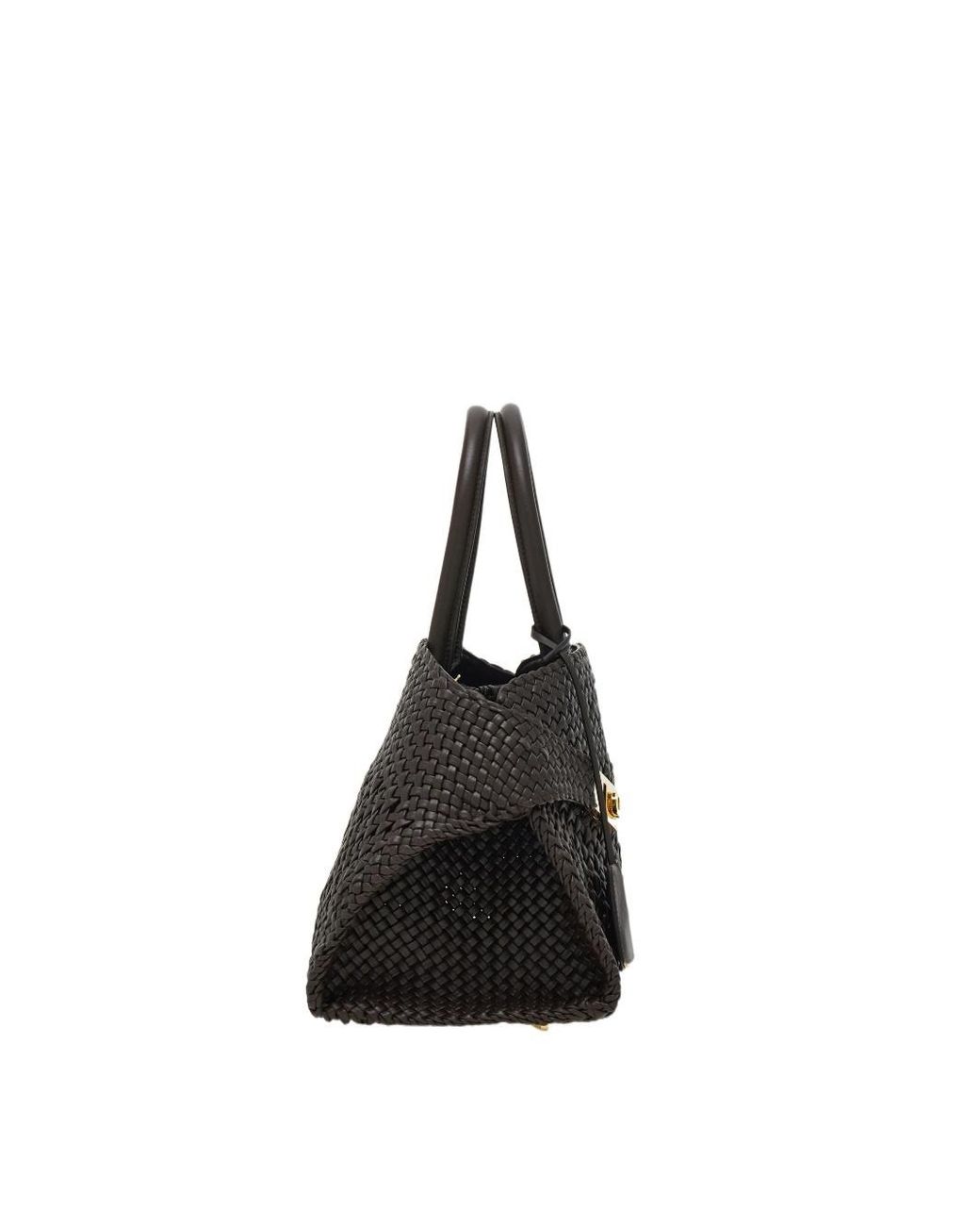 Ferragamo Black Ferragamo Hug Small Woven Tote Bag