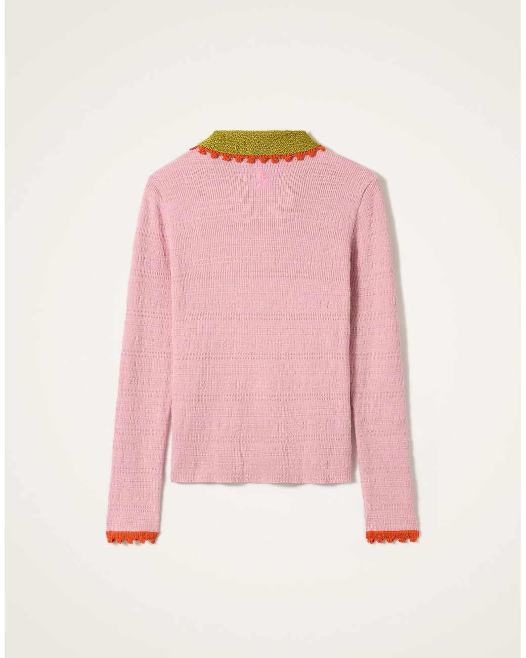 LaDoubleJ Pink Picket Polo Jumper
