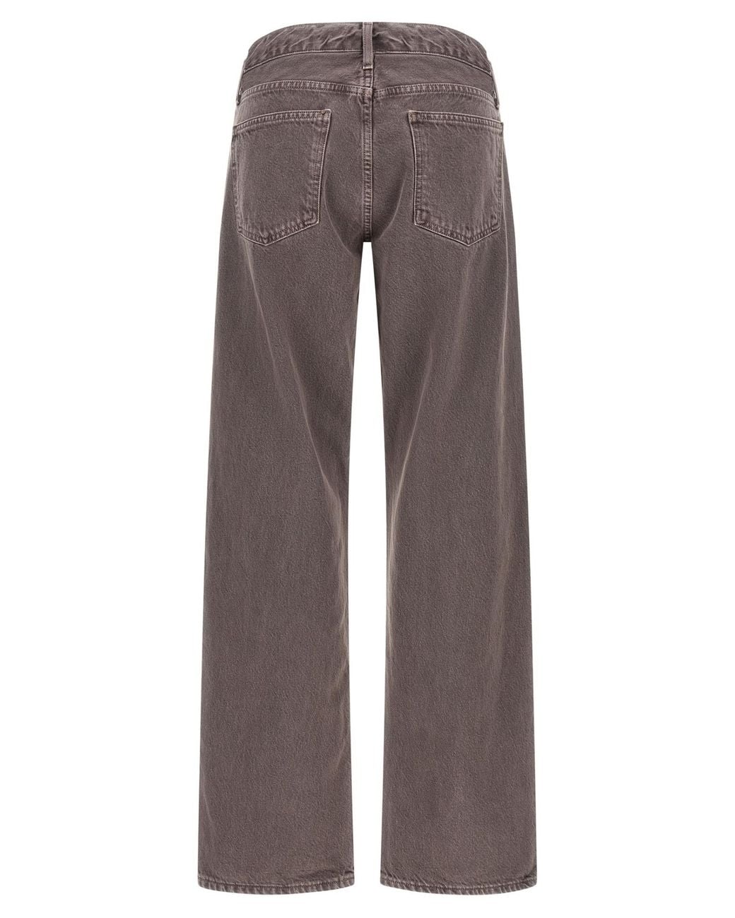 Agolde Gray Low Rise Loose Wide-Leg Jeans