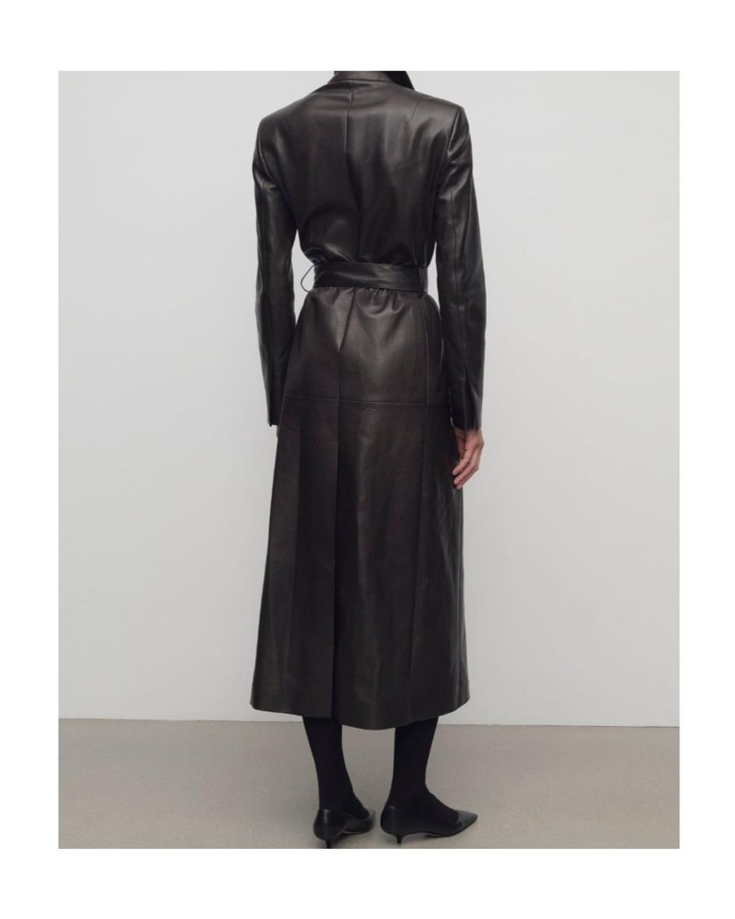 The Row Brown Raisa Leather Coat