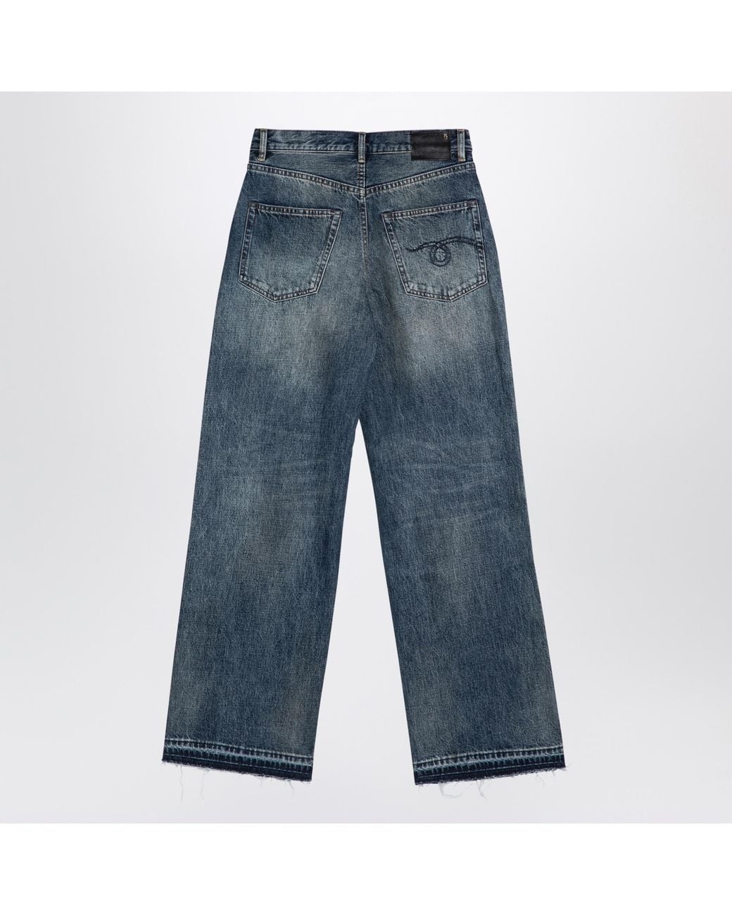 R13 Blue D'Arcy Distressed Loose Jeans