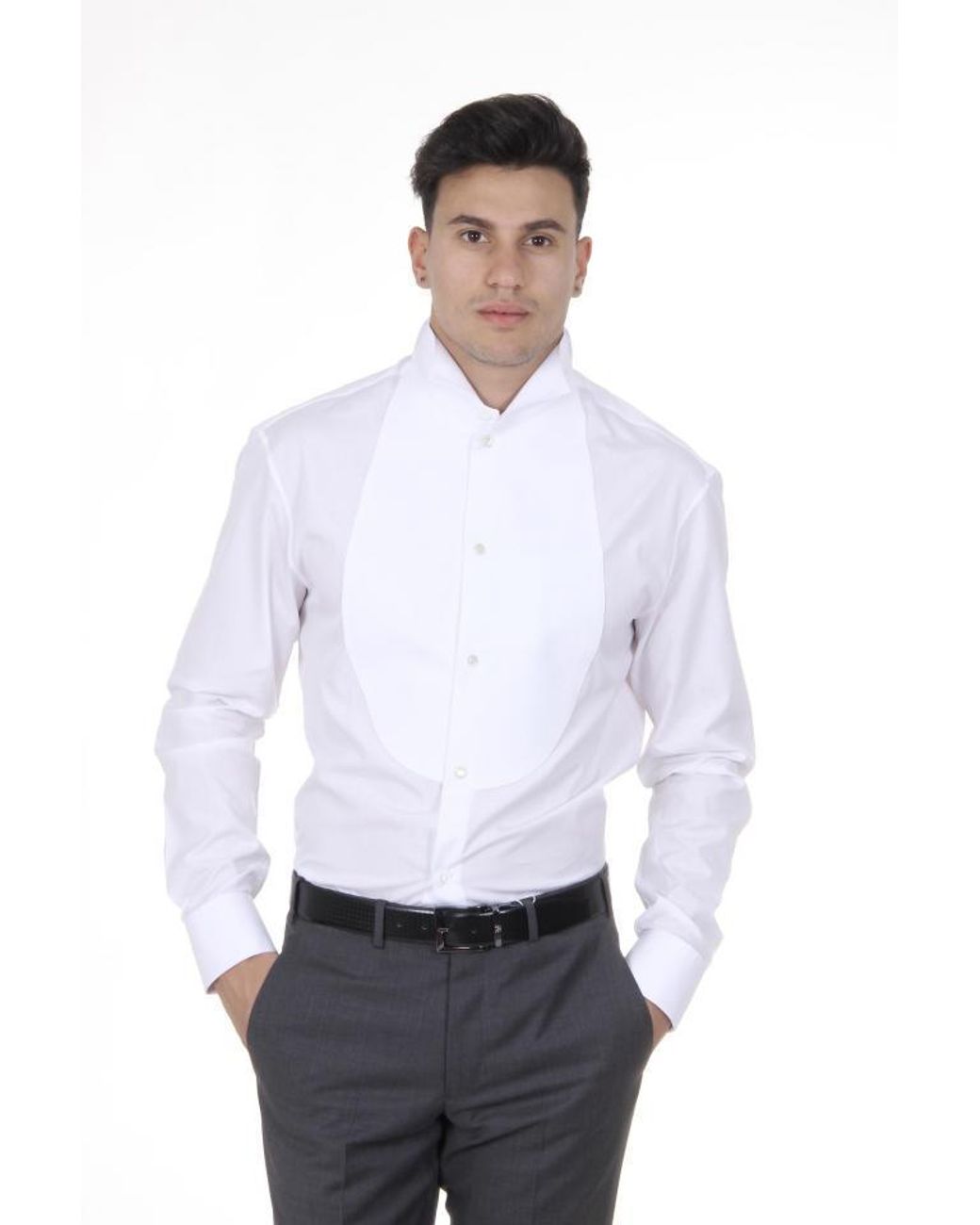 Armani Collezioni White Lapel Shirt for men