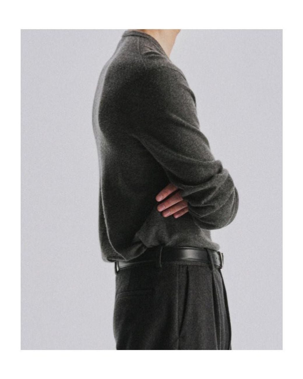 The Row Gray Mapple V-Neck Cashmere Sweater for men