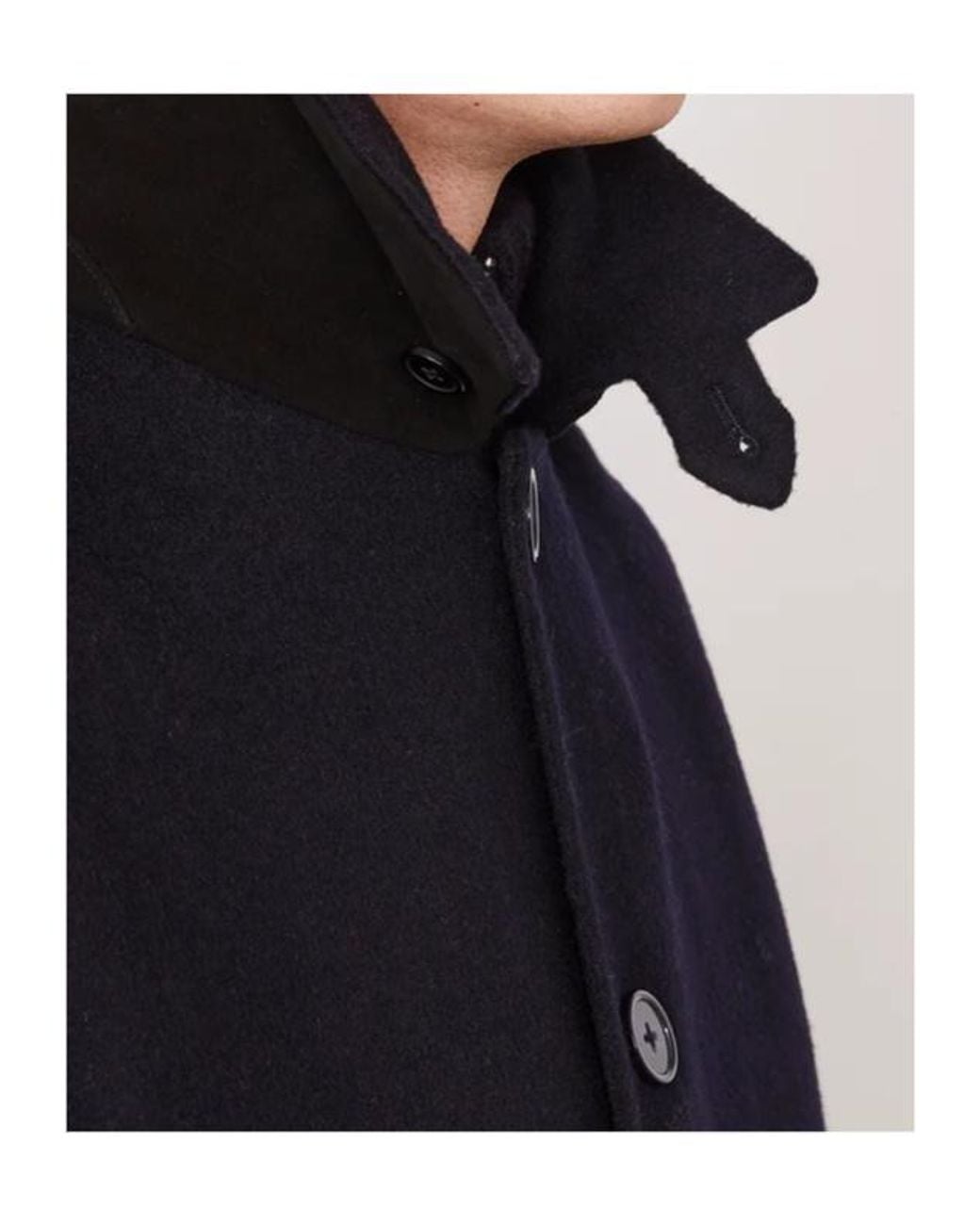Officine Generale Blue Single-Breasted Long Overcoat for men