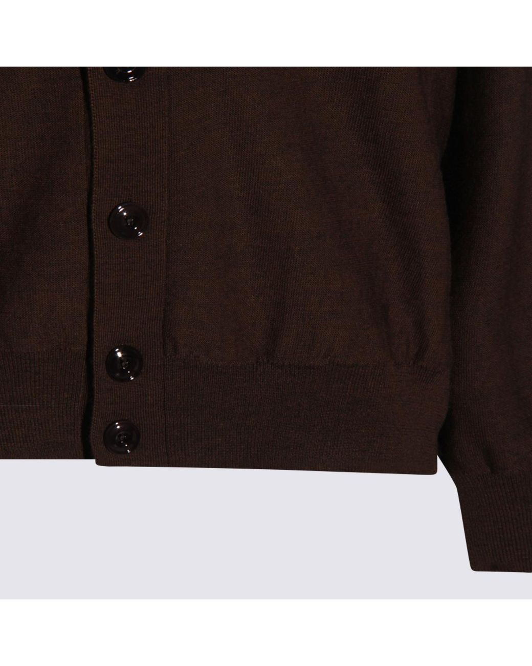 Lemaire Black V-Neck Long Sleeved Cardigan for men