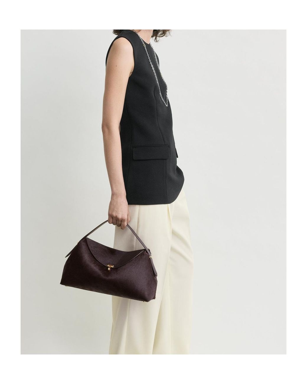 Totême Brown Medium T-Lock Tote Bag