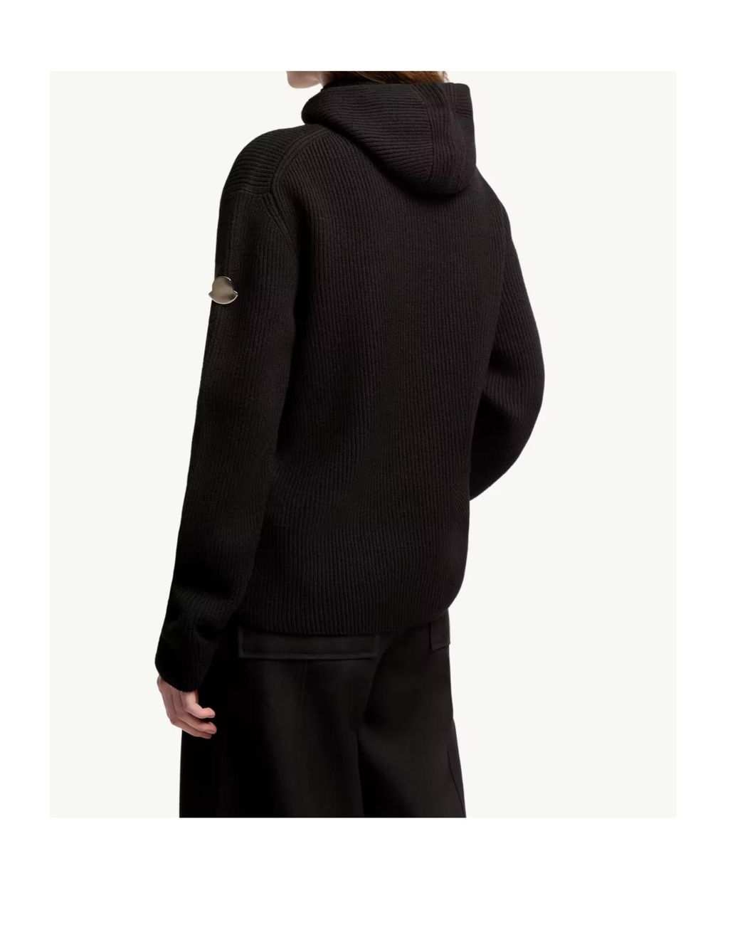 Moncler Black Jil Sander Knitted Hoodie for men