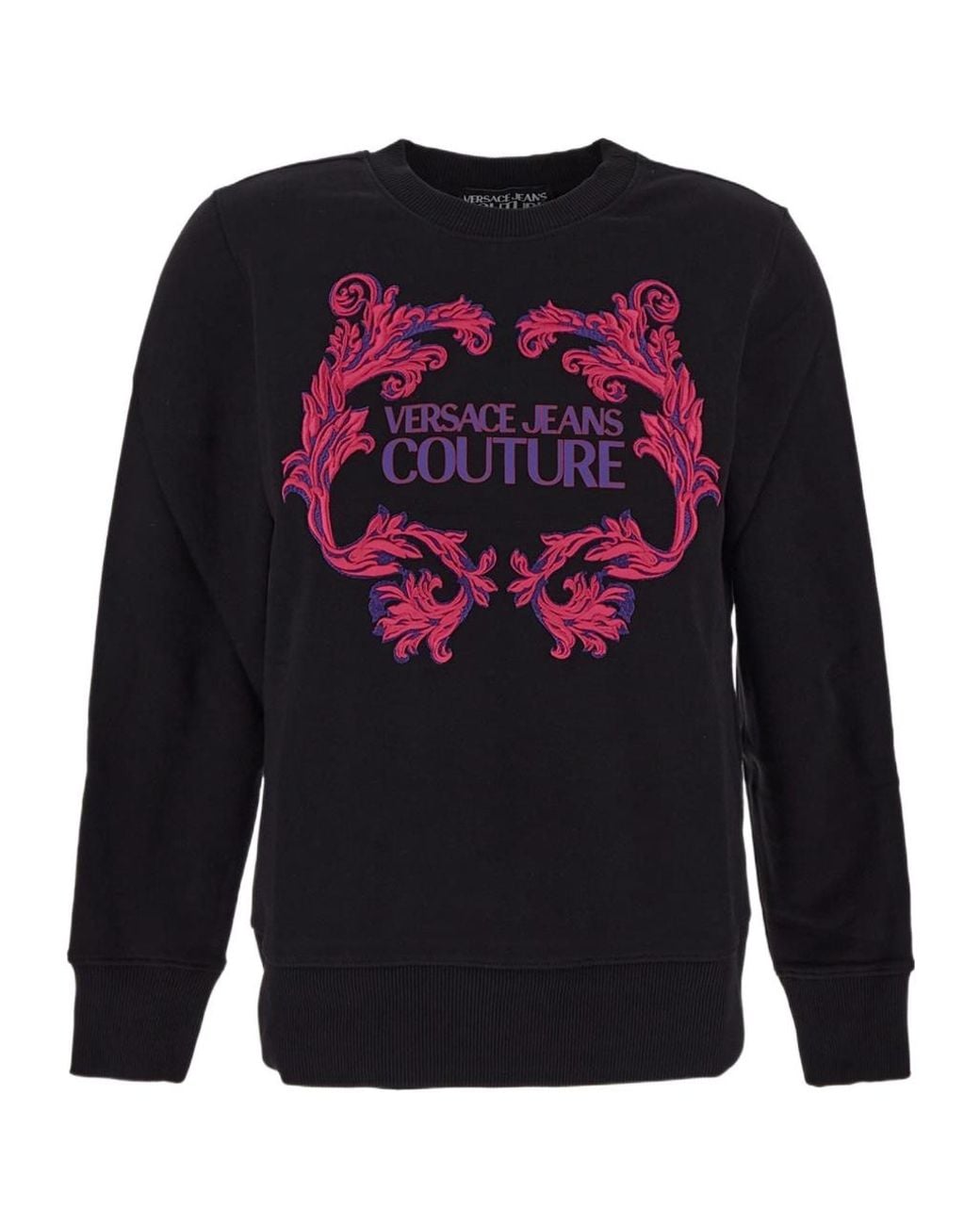 Versace Jeans Blue Barocco Logo-Print Cotton Sweatshirt