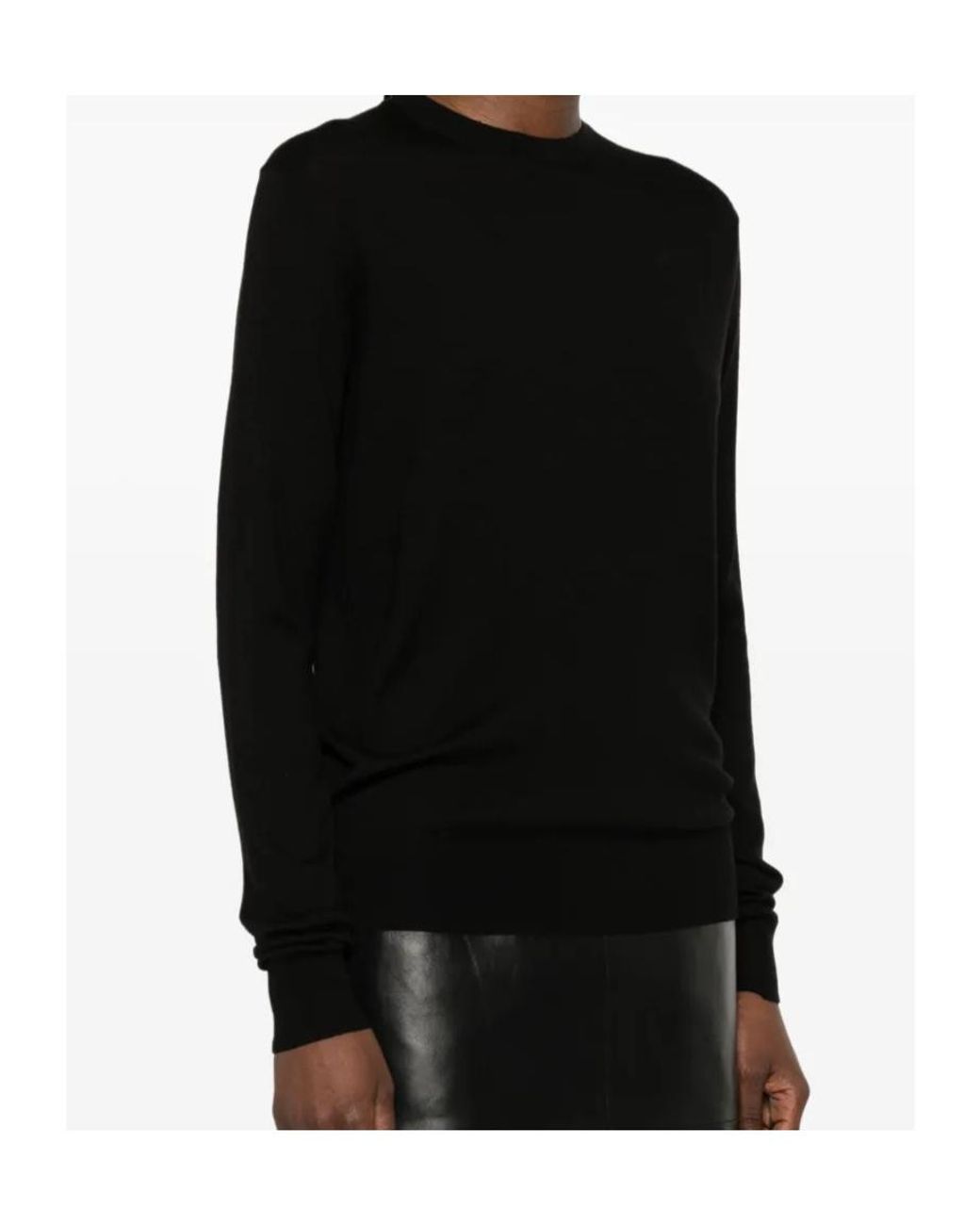 Totême Black Totême Long-Sleeved Crewneck Jumper