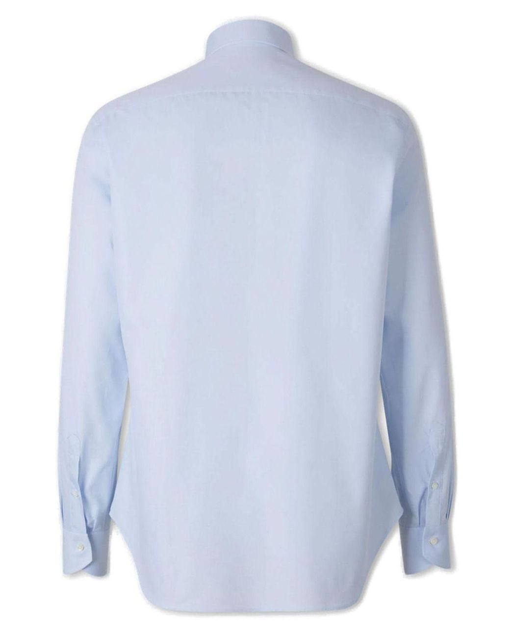 Canali Blue Long Sleeved Plain Shirt for men