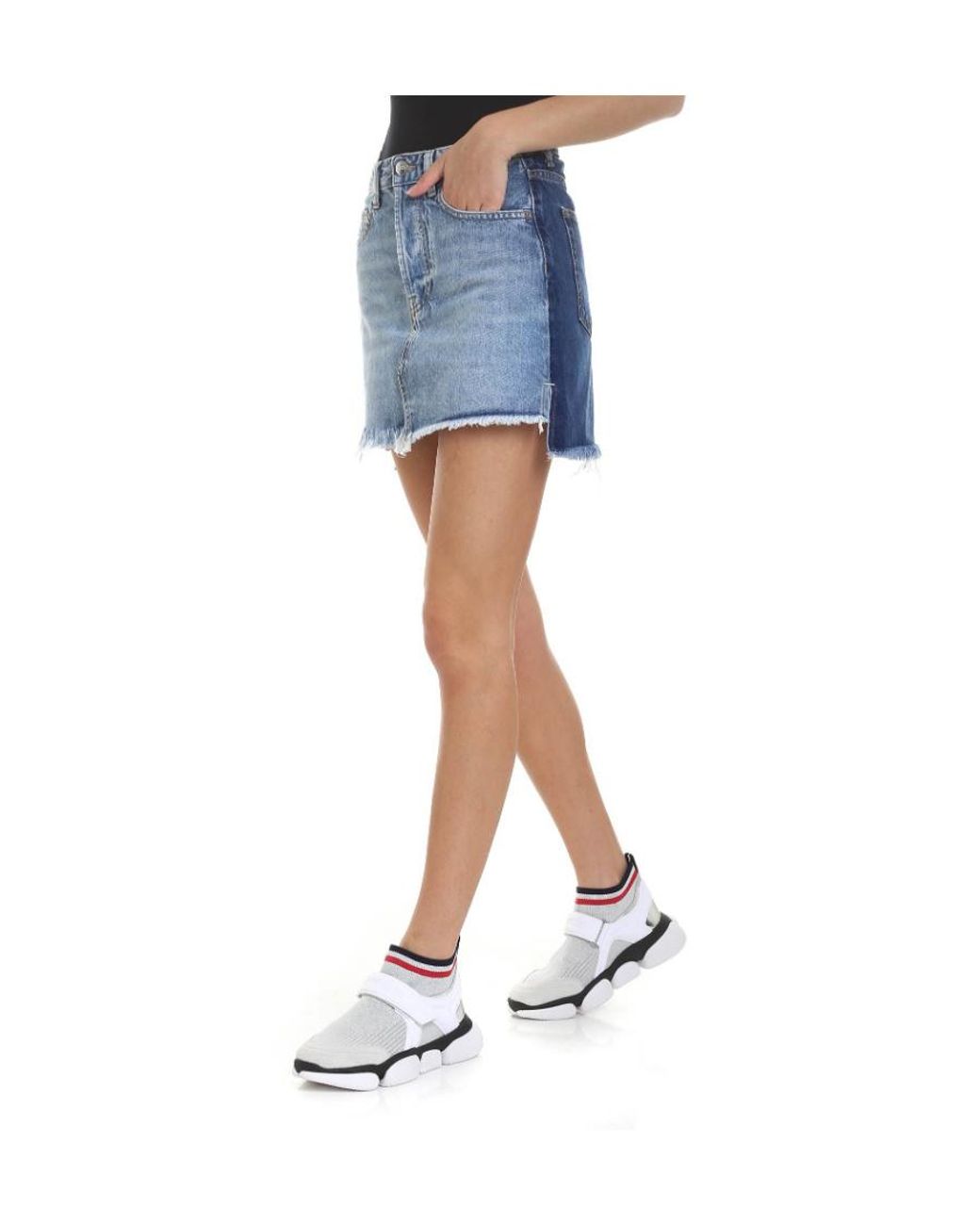 Marcelo Burlon Blue Vintage Denim Skirt