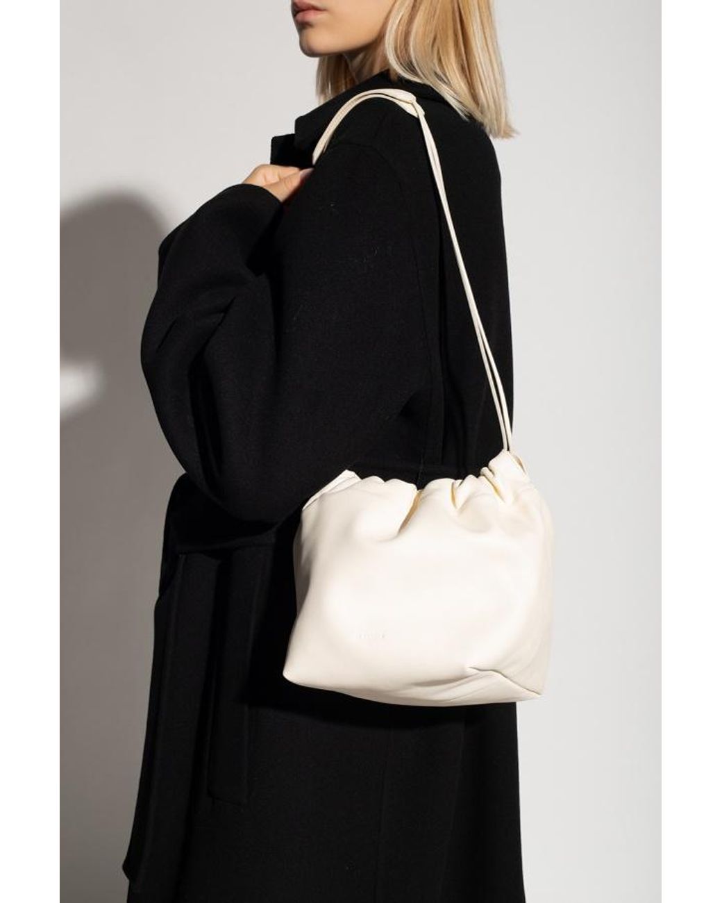 Jil Sander Natural Dumpling Drawstring Shoulder Bag
