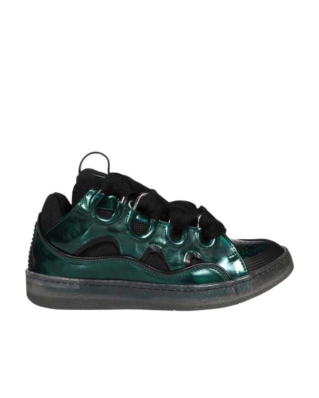 Lanvin Green Lace-Up Low-Top Sneakers for men