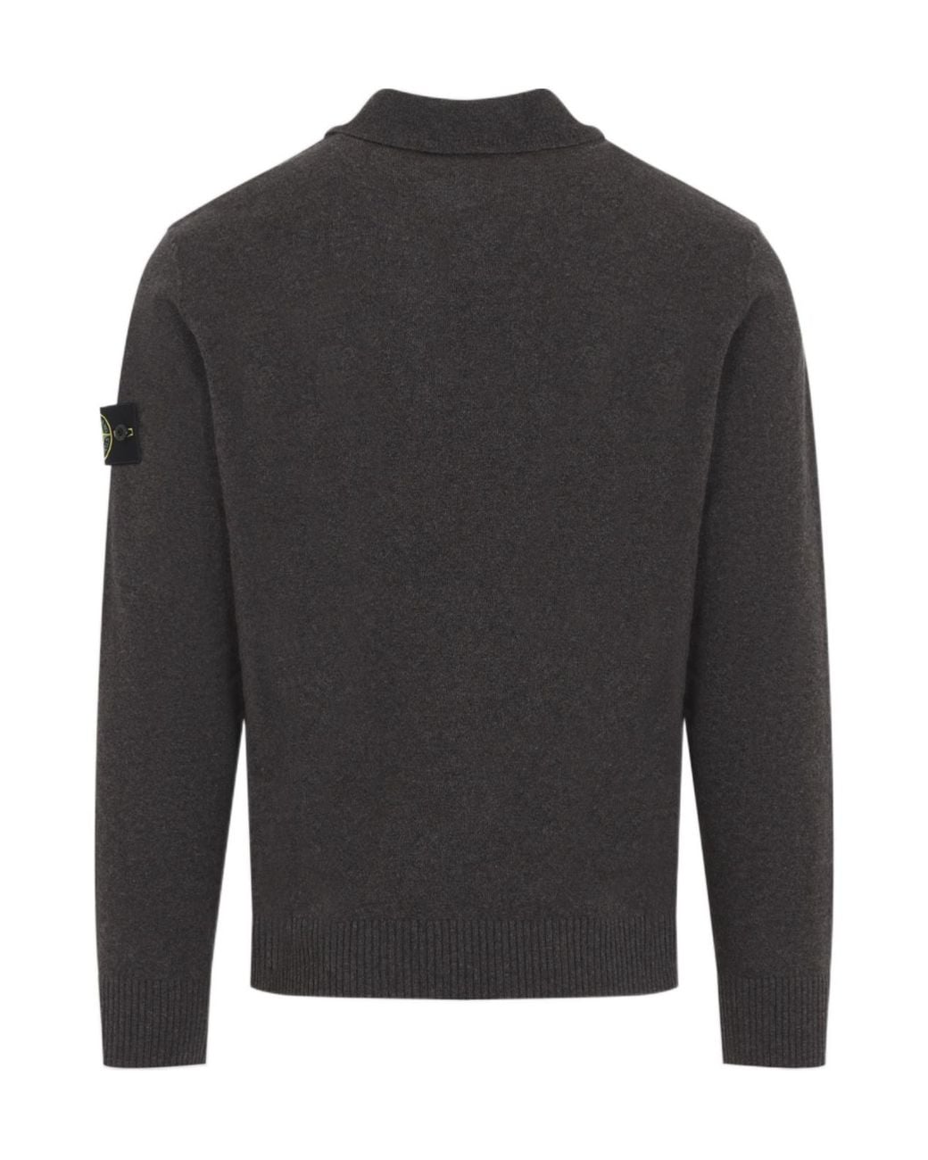 Stone Island Gray Buttoned Polo Knitted Sweater for men