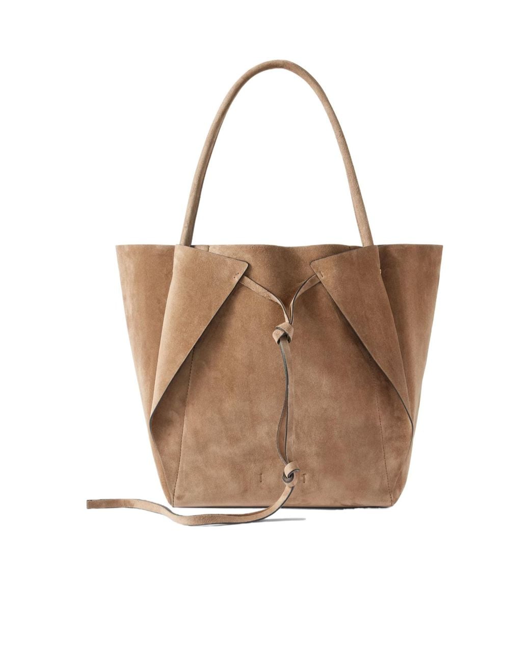Gabriela Hearst Brown Marija Suede Knotted-Strap Tote Bag