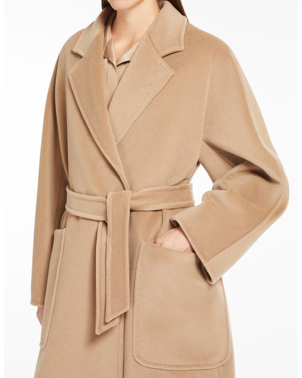Max Mara Brown Locri Belted Long-Sleeved Coat