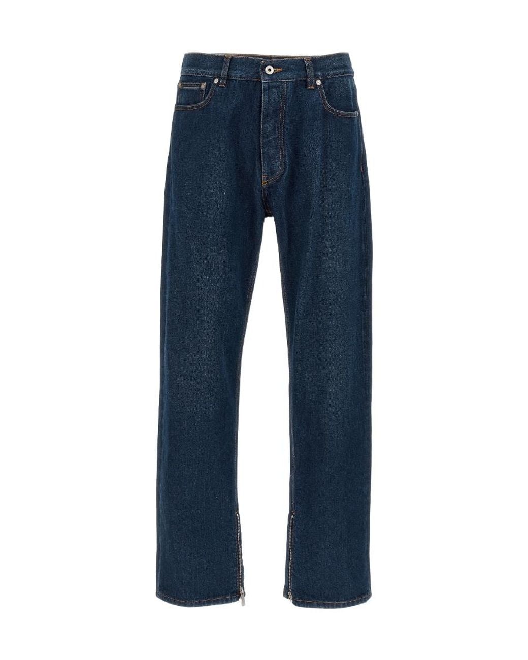 Off-White c/o Virgil Abloh Blue Arr Tab Zip Det Skate Mid-Rise Jeans for men