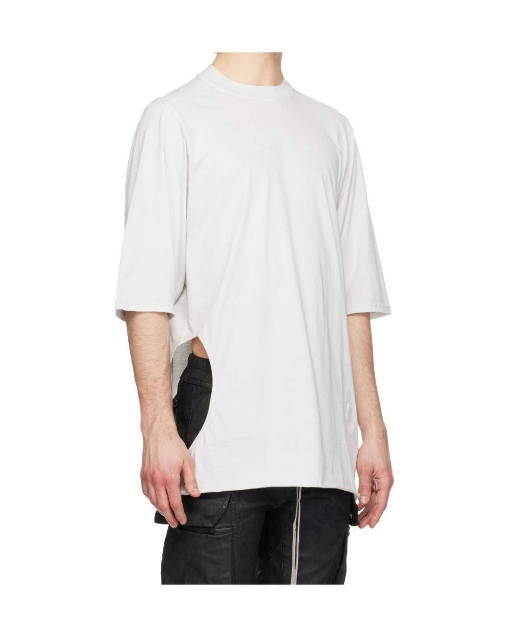 Rick Owens White Crew Neck T-Shirt for men