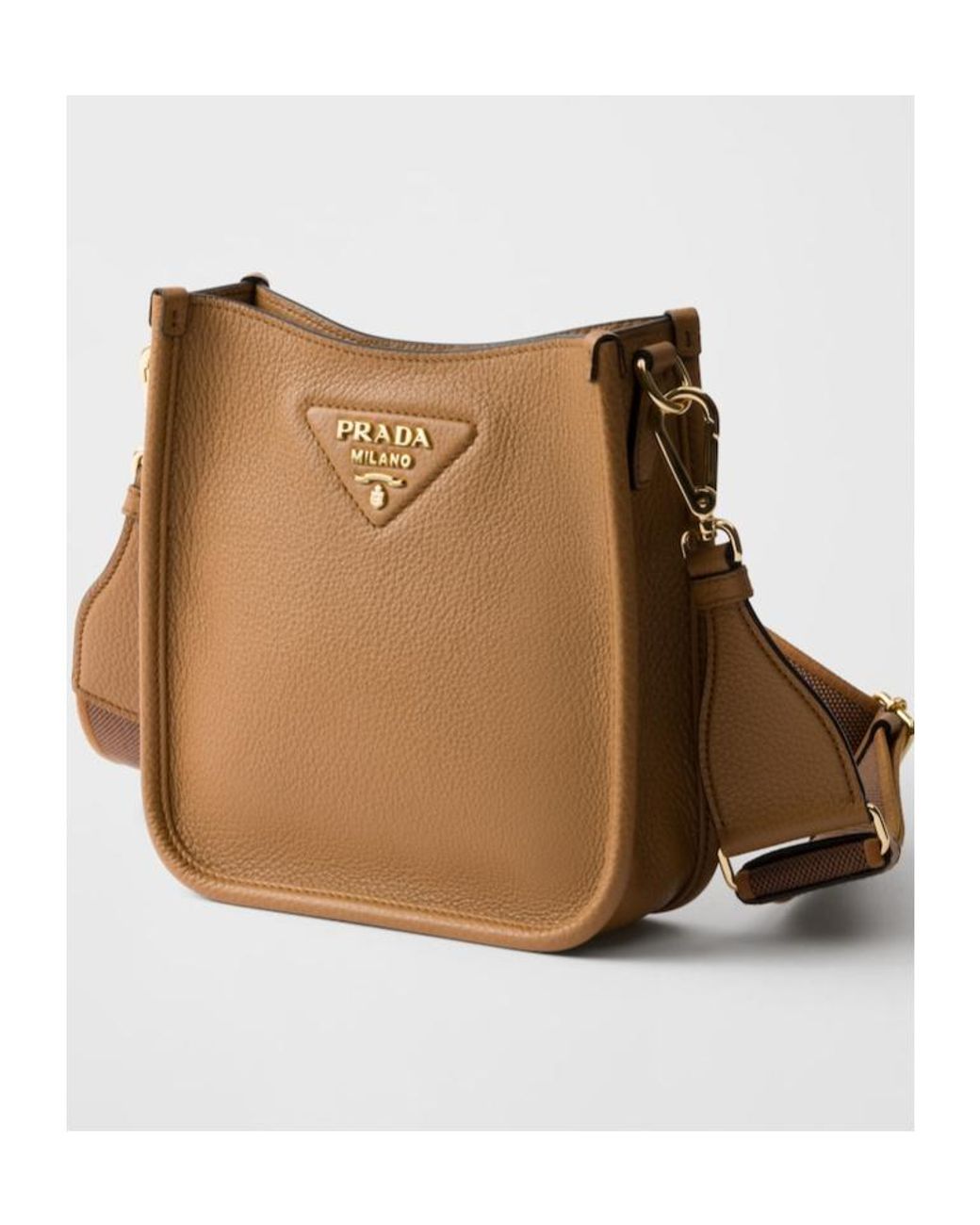 Prada Brown Logo Plaque Crossbody Bag