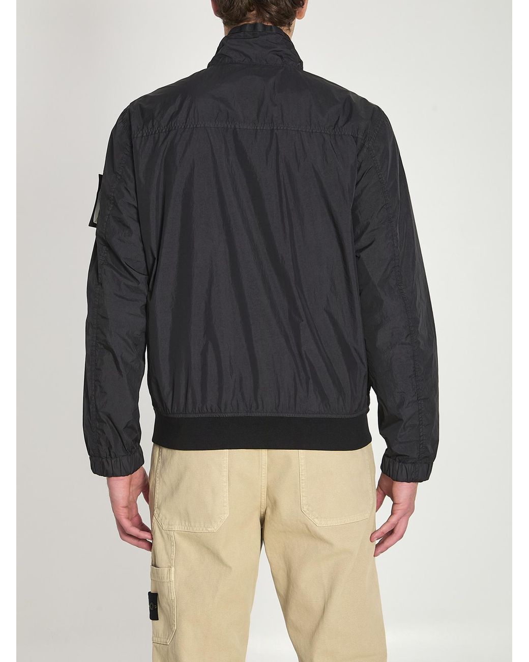 Stone Island Black Lightweight Nylon Rep Jacket for men