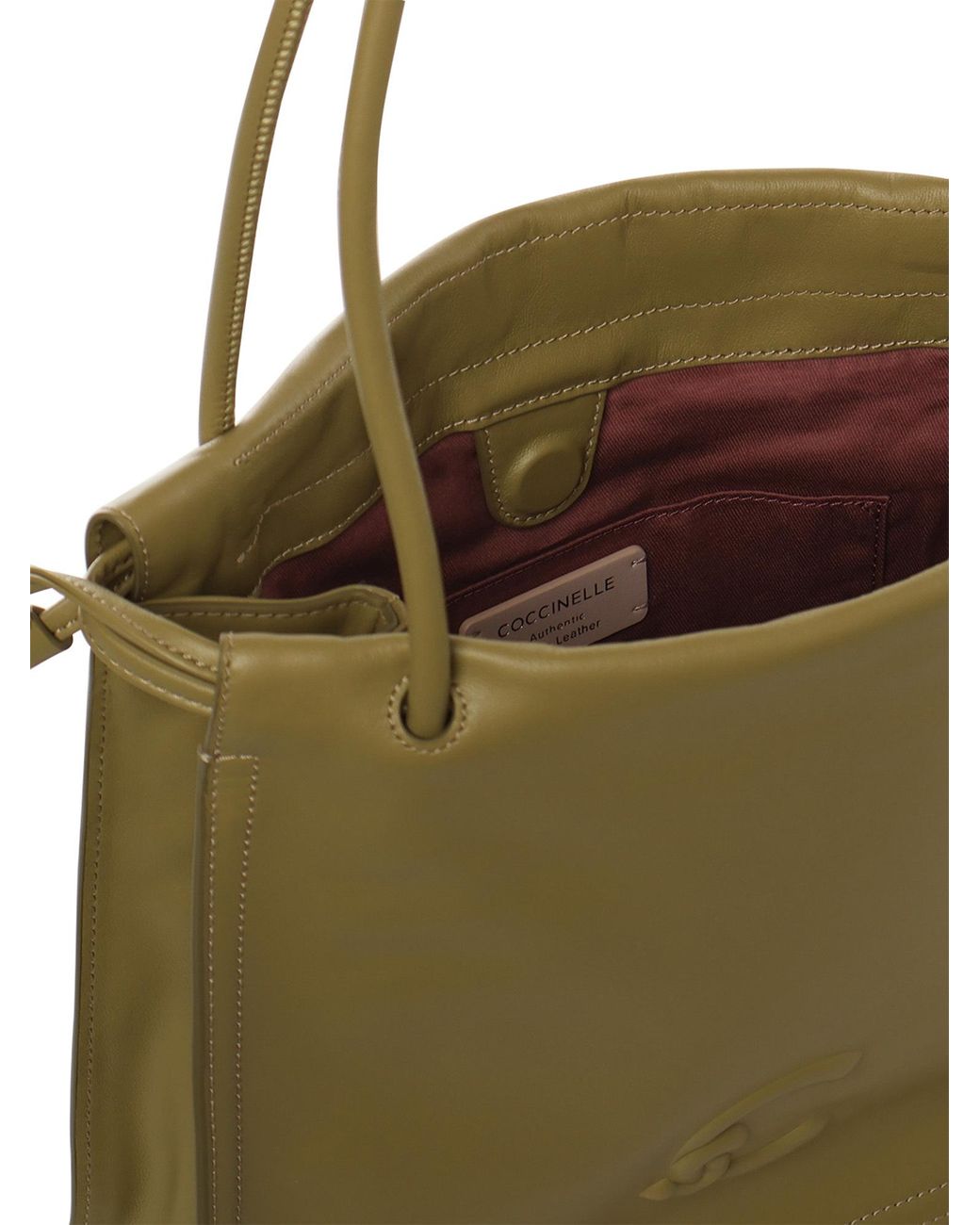 Coccinelle Metallic Logo Embossed Drawstring Tote Bag