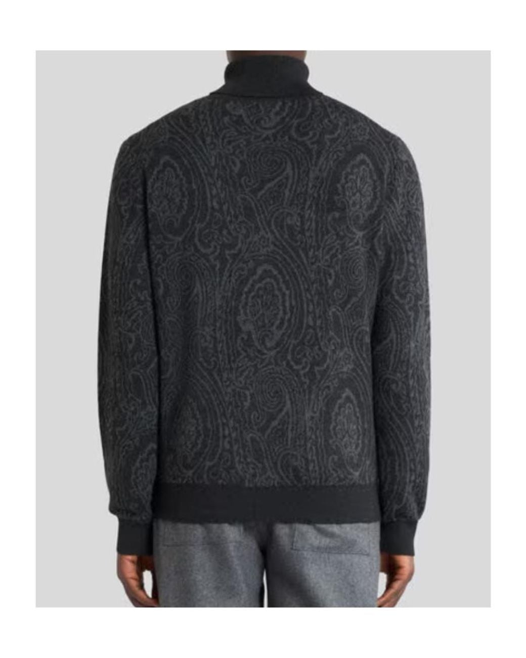 Etro Blue Roma Paisley Turtleneck Knitted Sweater for men