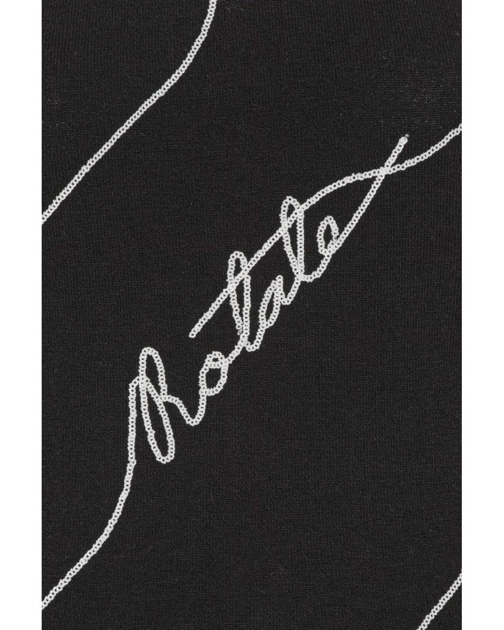 ROTATE BIRGER CHRISTENSEN Black Sequin Logo Mini Dress