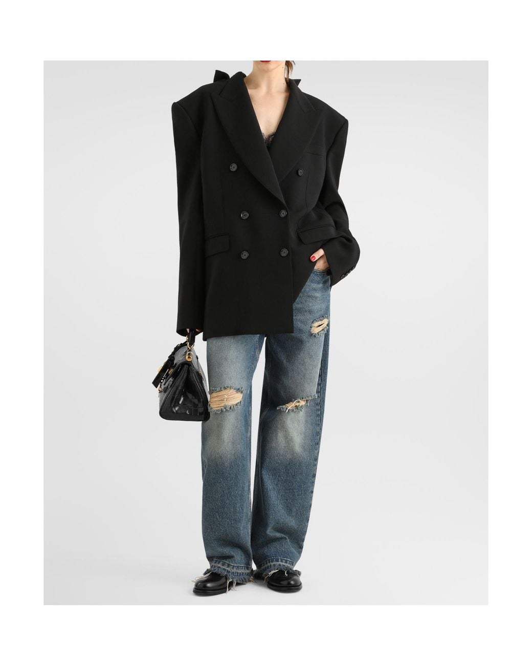 Dolce & Gabbana Black Duplex Double-Breasted Blazer
