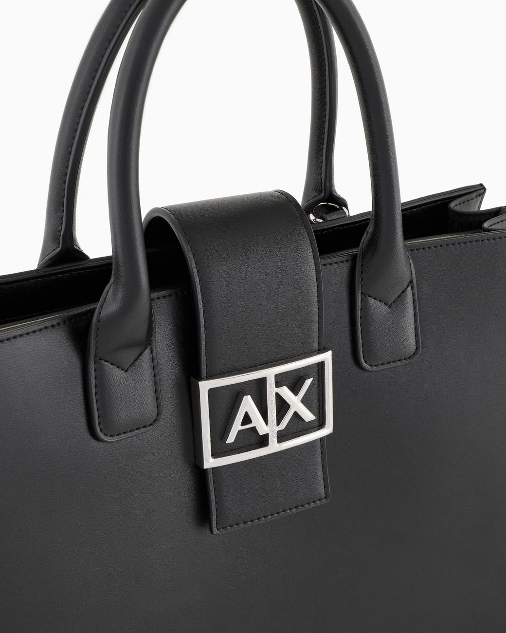 ARMANI EXCHANGE Black Top Handle Tote Bag