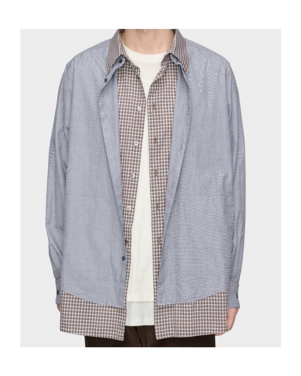 Maison Margiela Gray Double Layer Shirt for men