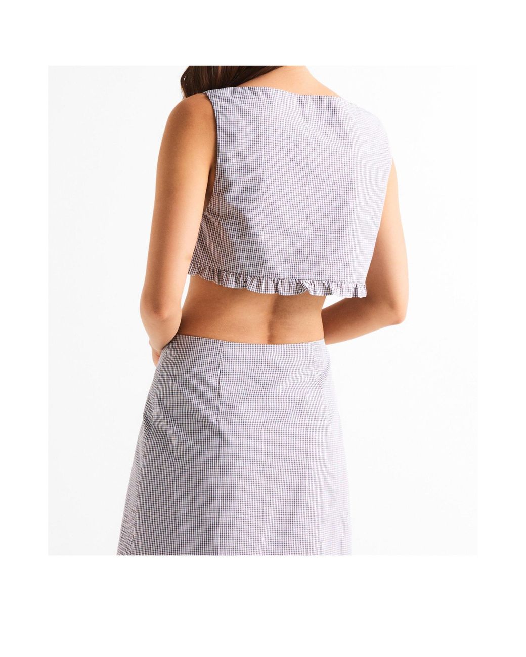 Miu Miu Gray Check Top Crop