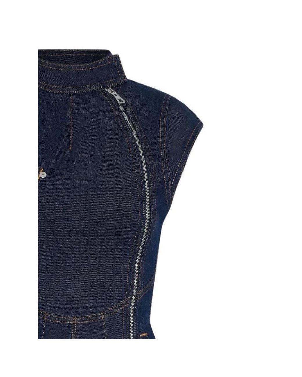 Jean Paul Gaultier Blue The Zipped Denim Dress