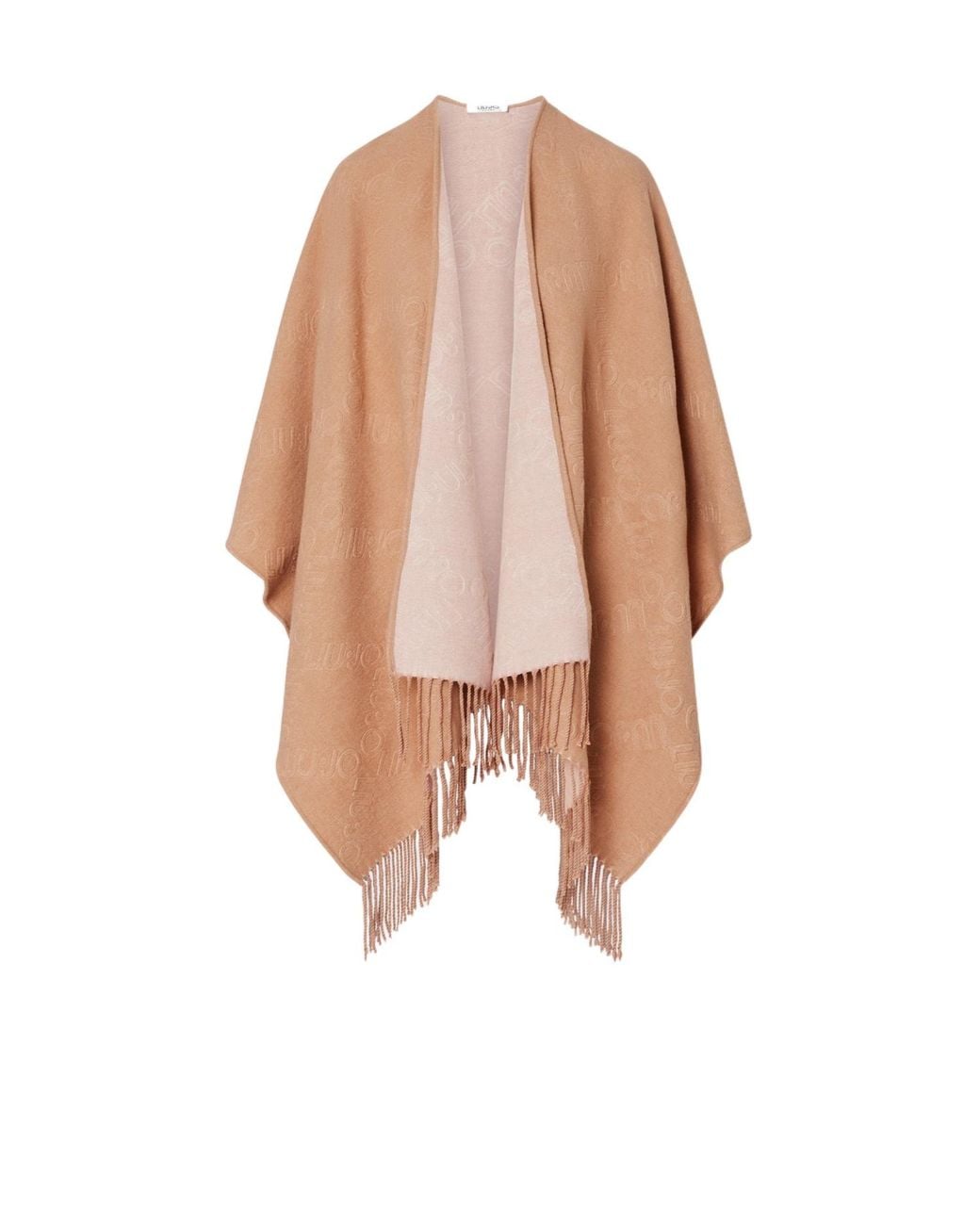Liu Jo Pink Logo-Jacquard Fringed Scarf