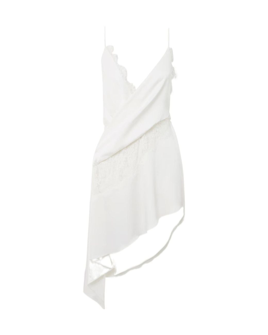Alex Perry White Lace Asymmetric Mini Dress