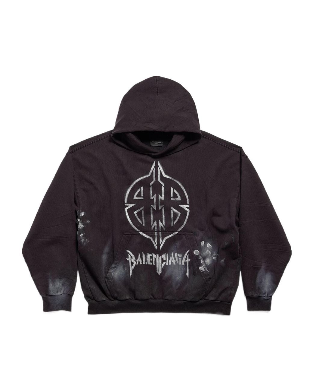 Balenciaga Blue Logo Printed Hoodie