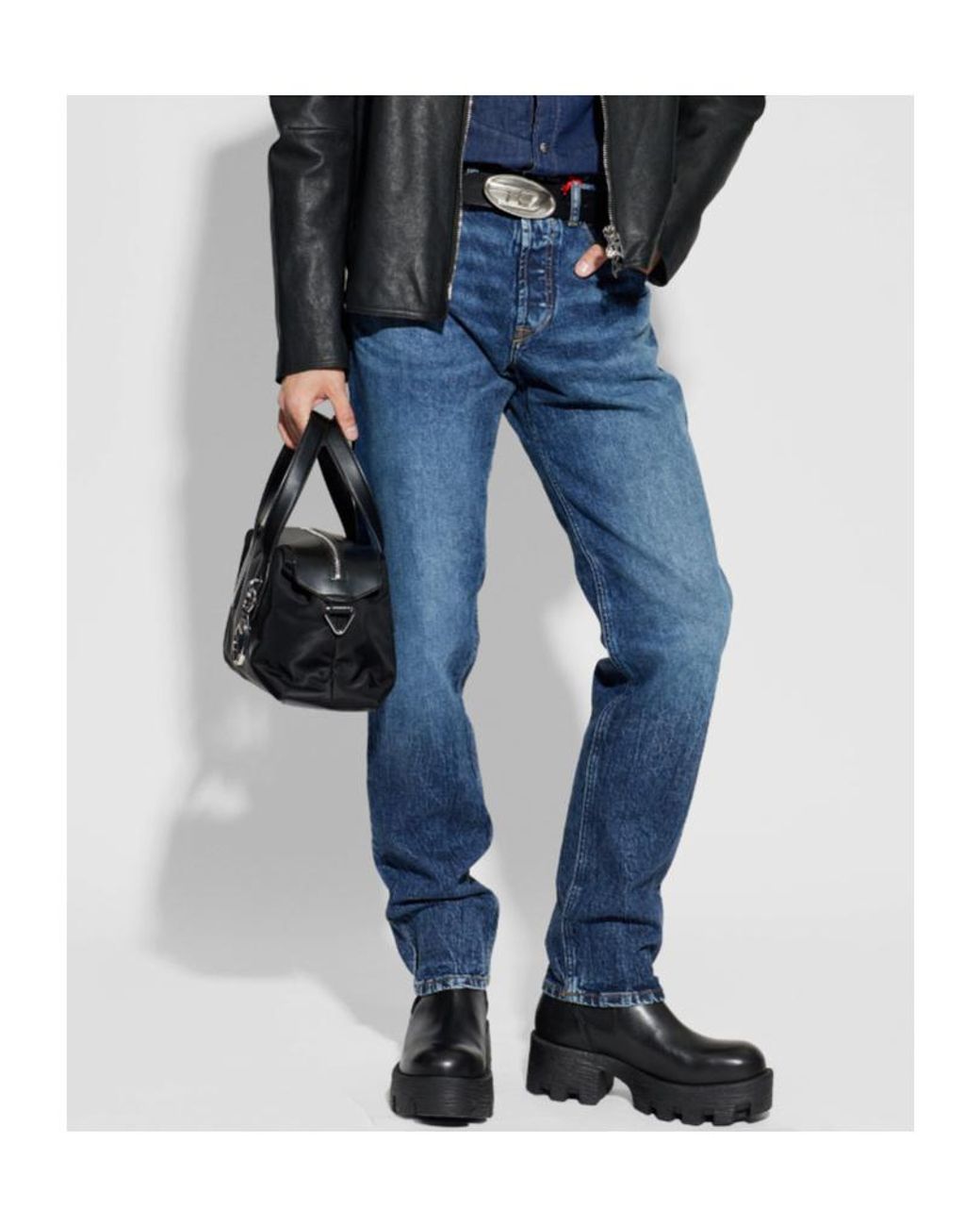 DIESEL Blue 2023 D-Finitive Straight-Leg Jeans for men